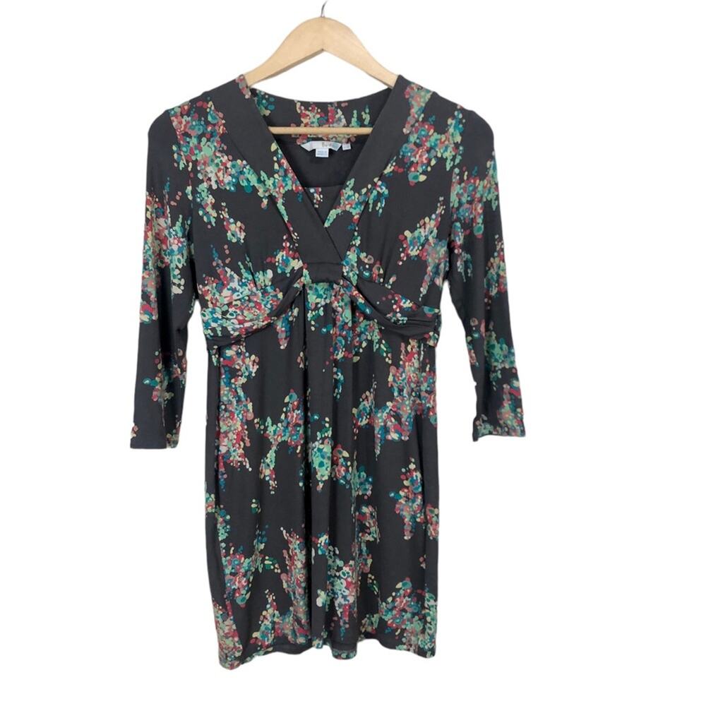 Boden Y2K V-Neck Jersey Dot Pattern Mini Dress Size 8 Petite